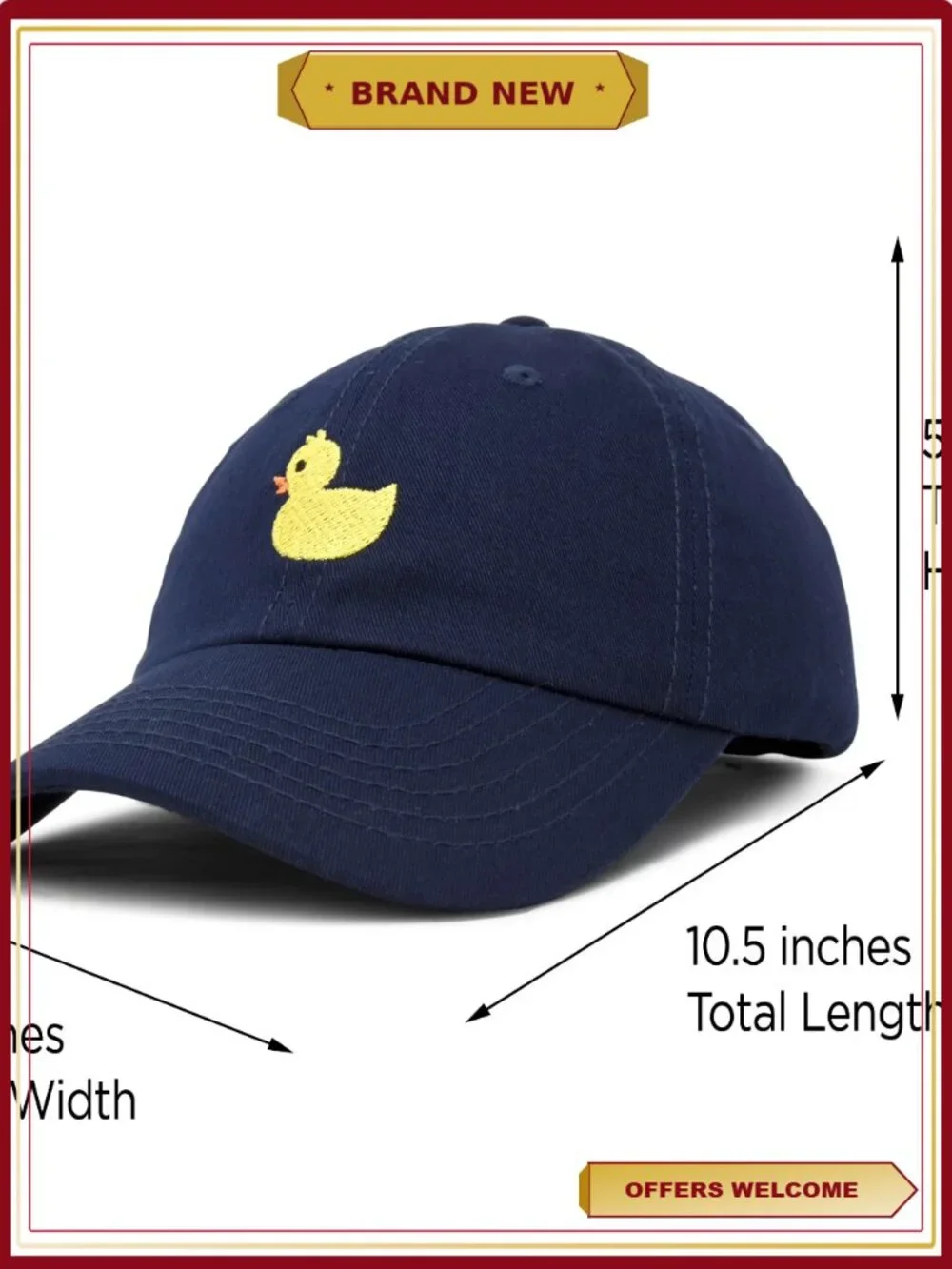 Infant Baseball Cap Cute Ducky Hat Cotton Twill Adjustable Buckle Toddler Boys